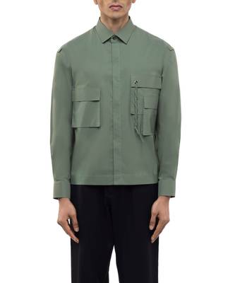 Green plain cotton shirt 5