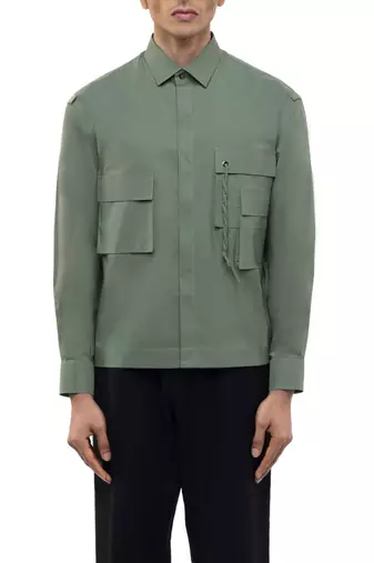 Green plain cotton shirt