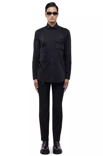 Black plain cotton shirt