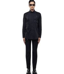 Black plain cotton shirt