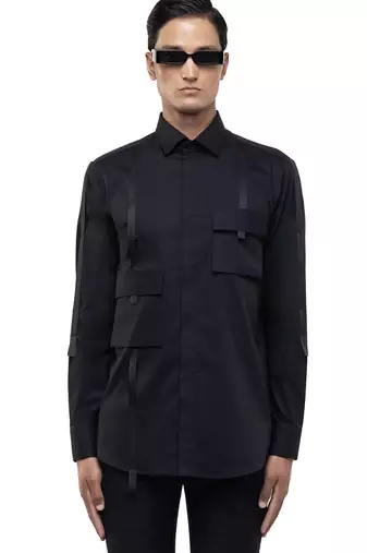 Black plain cotton shirt