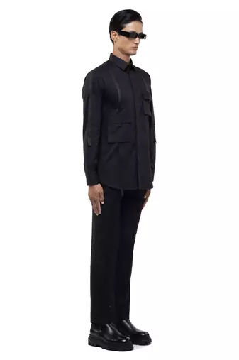Black plain cotton shirt