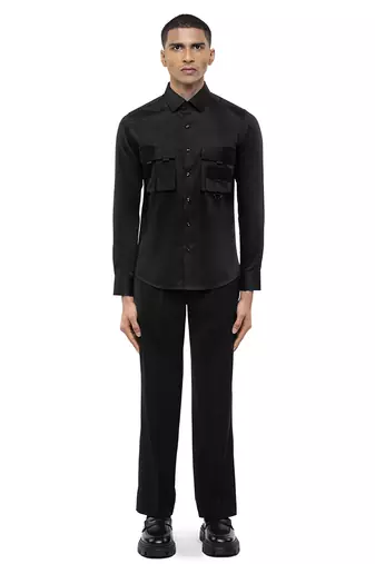 Black plain cotton shirt