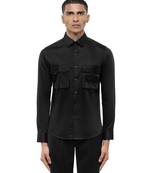 Black plain cotton shirt