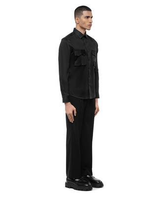 Black plain cotton shirt 3