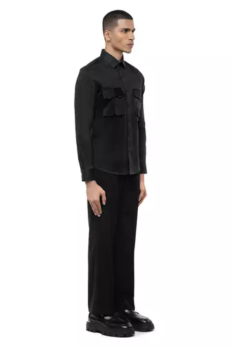 Black plain cotton shirt