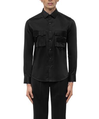 Black plain cotton shirt 5