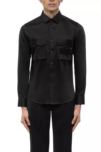 Black plain cotton shirt