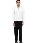 White plain cotton stretch shirt