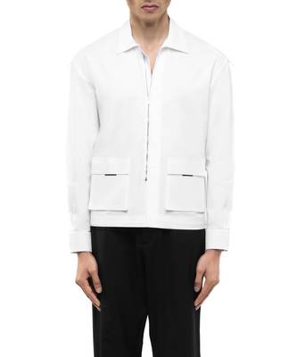 White plain cotton stretch shirt 3