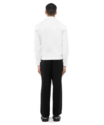 White plain cotton stretch shirt 4
