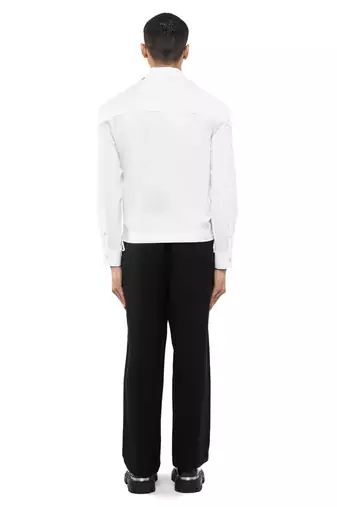White plain cotton stretch shirt