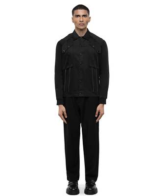 Black plain cotton shirt 1