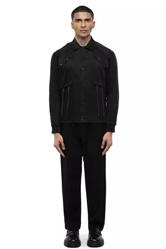 Black plain cotton shirt