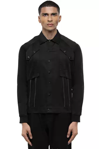 Black plain cotton shirt