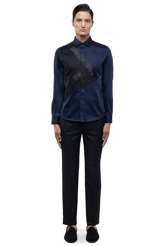 Blue plain cotton shirt