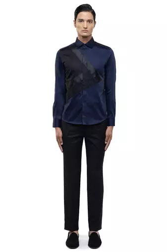 Blue plain cotton shirt