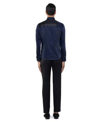 Blue plain cotton shirt 3