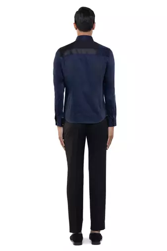 Blue plain cotton shirt