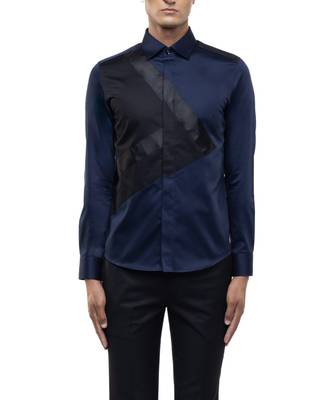 Blue plain cotton shirt 4