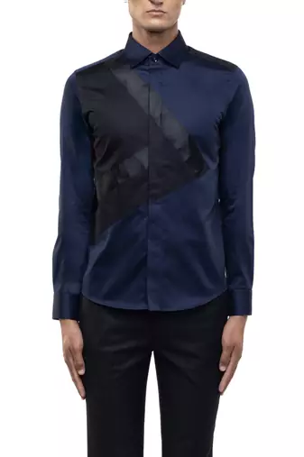 Blue plain cotton shirt