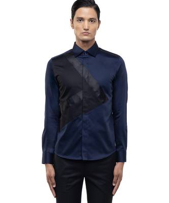 Blue plain cotton shirt 5