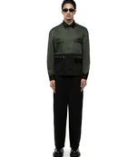 Green plain cotton shirt