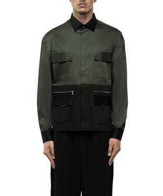 Green plain cotton shirt 2
