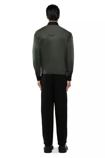 Green plain cotton shirt