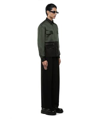 Green plain cotton shirt 4
