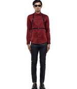 Maroon plain cotton shirt