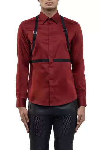 Maroon plain cotton shirt