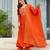 Women's Gorgeous Embroidery Chinon Fabric Flared Kurta Pant and Dupatta Set