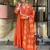 Women's  Embroidery Work Chanderi Flared Kurta Pant and Dupatta Set