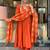 Women's Gorgeous Embroidery Work Chanderi Fabric Flared Kurta Pant and Dupatta Set