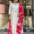 Women's Gorgeous Embroidery Work Chanderi Fabric Flared Kurta Pant and Dupatta Set