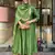 Women's  Embroidery Work Chanderi Flared Kurta Pant and Dupatta Set