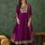 Women's Gorgeous Embroidery Work Vichitra Silk Fabric Flared Kurta Pant and Dupatta Set