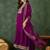 Women's Gorgeous Embroidery Work Vichitra Silk Fabric Flared Kurta Pant and Dupatta Set