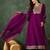 Women's Gorgeous Embroidery Work Vichitra Silk Fabric Flared Kurta Pant and Dupatta Set