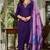 Purple Kurta Set with Embroidered V-Shape Neckline & Floral Dupatta