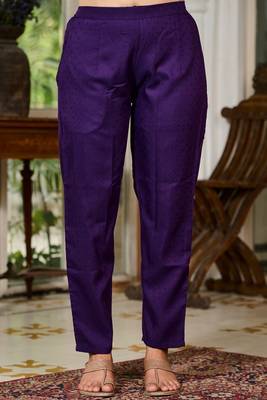 Purple Kurta Set with Embroidered V-Shape Neckline & Floral Dupatta 5