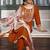 Viscose Rayon Orange Color Embroidery Kurta Set