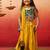 girls' green crepe lehenga set with paisley embroidery - navratri special
