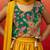 girls' green crepe lehenga set with paisley embroidery - navratri special