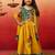 girls' green crepe lehenga set with paisley embroidery - navratri special