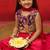 girls' purple crepe lehenga set with paisley embroidery - navratri collection