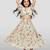 girls cream georgette digital print lehenga choli set - festive ethnic wear for diwali