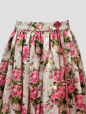 girls pink dupion silk digital print lehenga choli set - traditional festive outfit for diwali 5