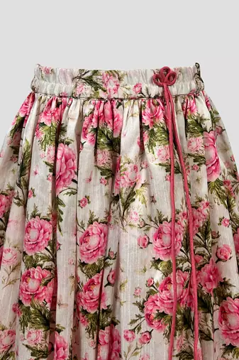 girls pink dupion silk digital print lehenga choli set - traditional festive outfit for diwali
